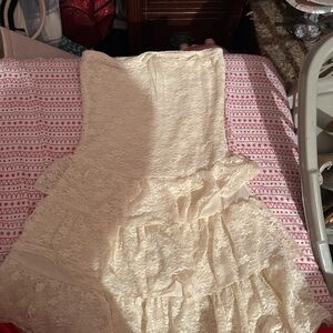 Ivory Lace Tiered Ruffle Dress